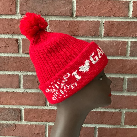 Jean Paul Gaultier Red Knit Cuffed Pom Pom Beanie Unisex O/S - Picture 2 of 10